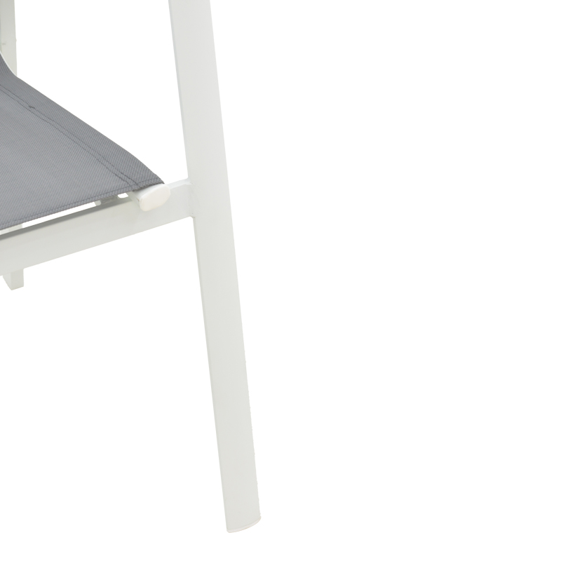 Fotel kopshti Dashiell pakoworld metal i bardhë textilene gri e çelur 57x71x93cm