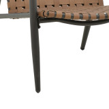 Fotel Eamon pakoworld alumin i zi dhe pe rattan në nuancë kafe 72.5x73.5x77cm