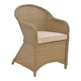 Fotel kopshti Hadrian pakoworld rrushk kafe-tekstil bezhë 57x70x85cm
