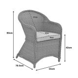 Fotel kopshti Hadrian pakoworld rrushk kafe-tekstil bezhë 57x70x85cm