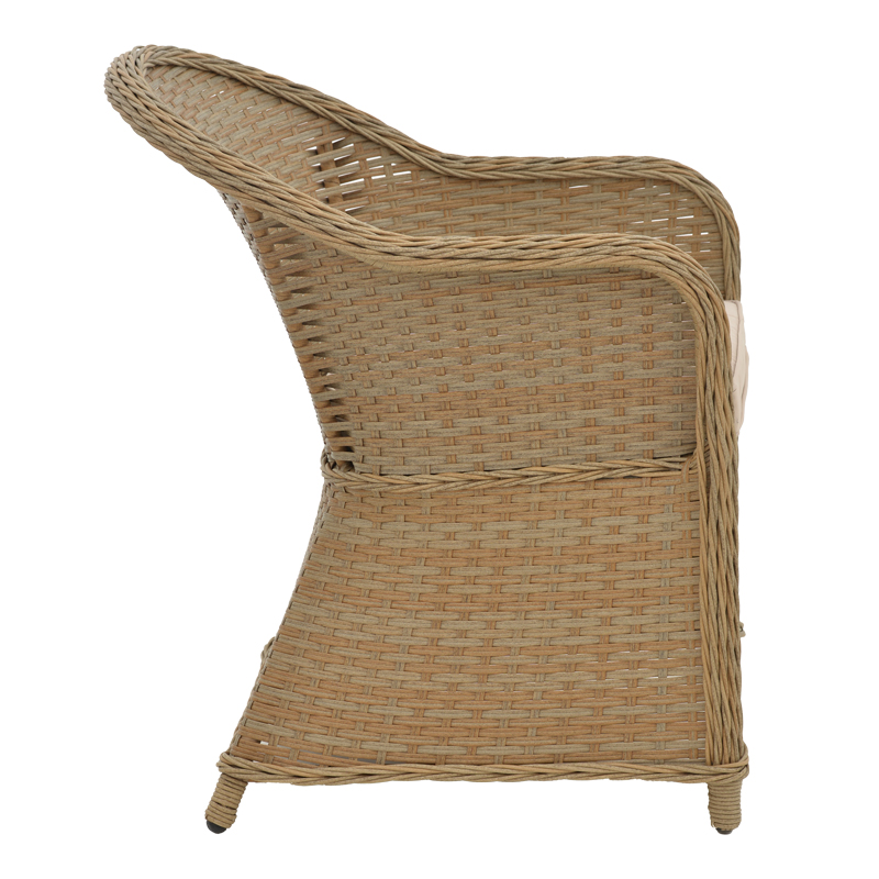 Fotel kopshti Hadrian pakoworld rrushk kafe-tekstil bezhë 57x70x85cm