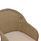 Fotel kopshti Hadrian pakoworld rrushk kafe-tekstil bezhë 57x70x85cm