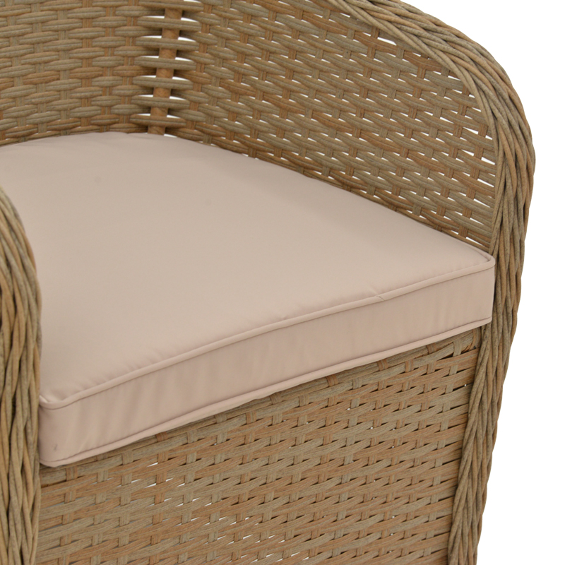 Fotel kopshti Hadrian pakoworld rrushk kafe-tekstil bezhë 57x70x85cm