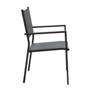 Tavolinë ngrënie Nares-Moly A set 5 pakoworld antracit-e zezë alumini dhe kompensatë në ngjyrë natyrale 140x80x72.5cm