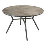 Tavolinë Appa pakoworld alumini dhe kompensatë në nuancë antracit D120x74cm