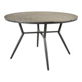 Tavolinë Appa pakoworld alumini dhe kompensatë në nuancë antracit D120x74cm