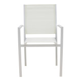 Fotel Zacreta pakoworld alumin-tekstil në ngjyrë të bardhë 56x61x87.5cm