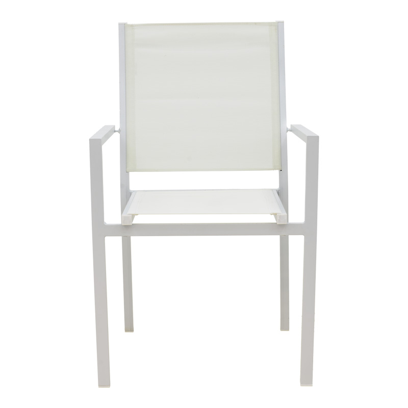 Fotel Zacreta pakoworld alumin-tekstil në ngjyrë të bardhë 56x61x87.5cm