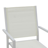 Fotel Zacreta pakoworld alumin-tekstil në ngjyrë të bardhë 56x61x87.5cm