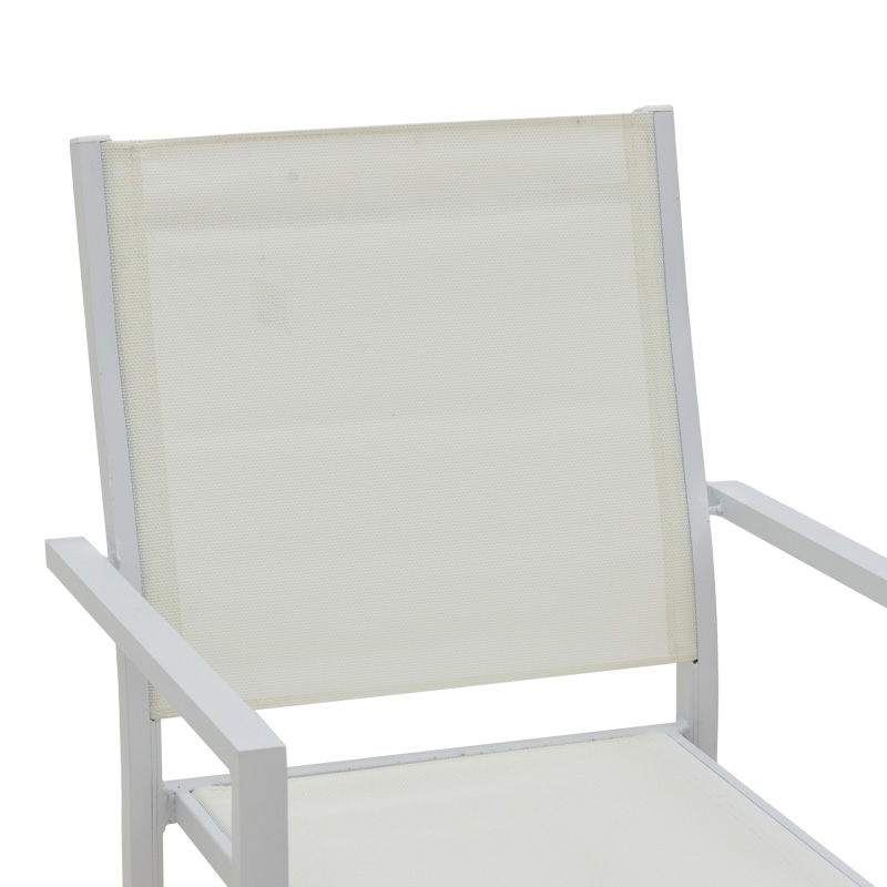 Fotel Zacreta pakoworld alumin-tekstil në ngjyrë të bardhë 56x61x87.5cm