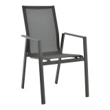Set tavoline ngrënieje Pinap-Dashiell prej 5 copësh pakoworld alumini i zi dhe kompensatë në nuancë të zezë Φ110x74cm