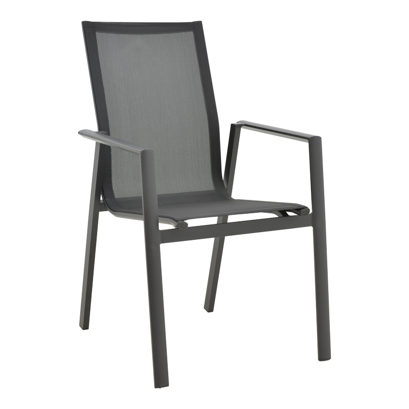 Set tavoline ngrënieje Pinap-Dashiell prej 5 copësh pakoworld alumini i zi dhe kompensatë në nuancë të zezë Φ110x74cm