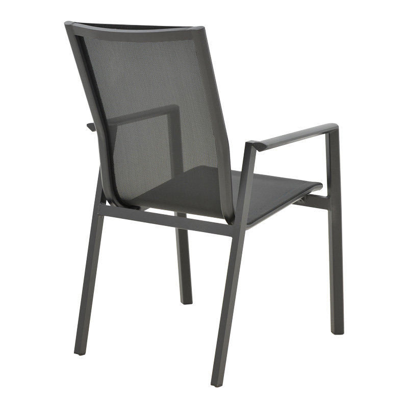 Set tavoline ngrënieje Pinap-Dashiell prej 5 copësh pakoworld alumini i zi dhe kompensatë në nuancë të zezë Φ110x74cm
