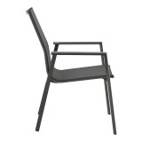 Set tavoline ngrënieje Pinap-Dashiell prej 5 copësh pakoworld alumini i zi dhe kompensatë në nuancë të zezë Φ110x74cm