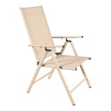 Fotel Candor pakoworld metal shampanjë dhe tekstil 51.5x63.5x107cm