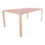 Tavolinë Nares pakoworld alumin shampanjë kompensatë në nuancë natyrale 140x80x72.5cm