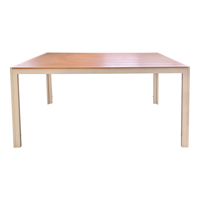 Tavolinë Nares pakoworld alumin shampanjë kompensatë në nuancë natyrale 180x90x72.5cm