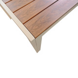 Tavolinë Nares pakoworld alumin shampanjë kompensatë në nuancë natyrale 180x90x72.5cm