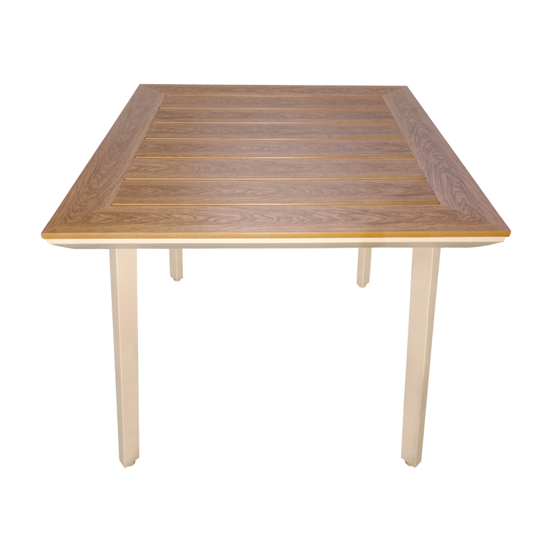 Tavolinë Synergy pakoworld alumini kapuçino-kompensatë ngjyrë natyrale 80x80x74cm