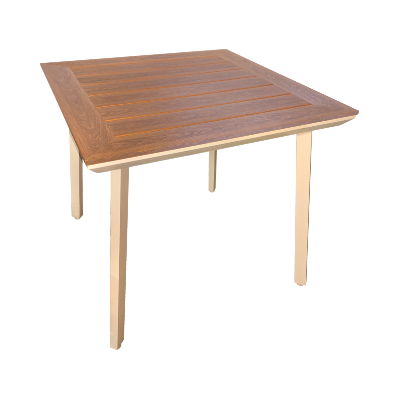 Tavolinë Synergy pakoworld alumini kapuçino-kompensatë ngjyrë natyrale 80x80x74cm