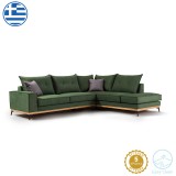 Divan këndi Luxury II pakoworld me kënd të majtë me pëlhurë qiparis-karbon 290x235x95cm
