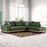 Divan këndi Luxury II pakoworld me kënd të majtë me pëlhurë qiparis-karbon 290x235x95cm