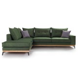 Divan këndi Luxury II pakoworld kënd djathtas pëlhurë qiparis-karbon 290x235x95cm