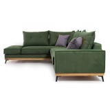 Divan këndi Luxury II pakoworld kënd djathtas pëlhurë qiparis-karbon 290x235x95cm