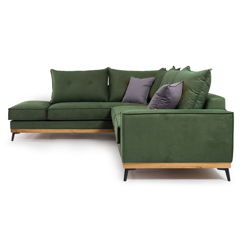 Divan këndi Luxury II pakoworld kënd djathtas pëlhurë qiparis-karbon 290x235x95cm