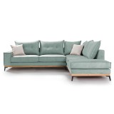 Divan këndi Luxury II pakoworld kënd i majtë pëlhurë ciel-krem 290x235x95cm
