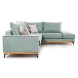 Divan këndi Luxury II pakoworld kënd i majtë pëlhurë ciel-krem 290x235x95cm