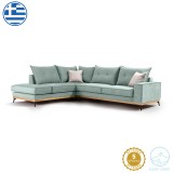 Divan këndi Luxury II pakoworld kënd i djathtë pëlhurë ciel-krem 290x235x95cm