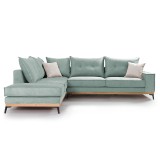 Divan këndi Luxury II pakoworld kënd i djathtë pëlhurë ciel-krem 290x235x95cm