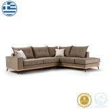 Divan këndi Luxury II pakoworld kënd i majtë pëlhurë moka-krem 290x235x95cm