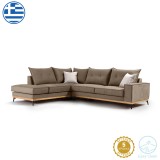 Divan këndi Luxury II pakoworld kënd i djathtë pëlhurë mokë-krem 290x235x95cm