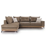 Divan këndi Luxury II pakoworld kënd i djathtë pëlhurë mokë-krem 290x235x95cm