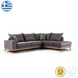 Divan këndi Luxury II pakoworld kënd i majtë pëlhurë gri e errët-jeshile e errët 290x235x95cm