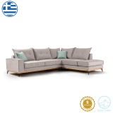 Divan këndi Luxury II pakoworld kënd i majtë pëlhurë elefant-ciel 290x235x95cm