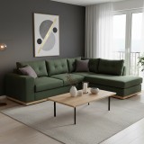 Divan këndi Boston pakoworld kënd i majtë pëlhurë jeshile e errët-gri e errët 280x225x90cm
