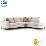 Divan këndi Romantic pakoworld kënd i majtë pëlhurë krem-mocha 290x235x95cm