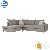 Divan këndi i djathtë Montana pakoworld pëlhurë gri-jastëkë gri të çelur 275x215x93cm