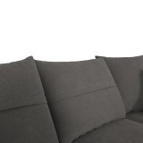 Divan këndi i djathtë Montana pakoworld pëlhurë gri-jastëkë gri të çelur 275x215x93cm