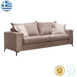 Verona pakoworld divan 3-vendësh pëlhurë moka me jastëkë krem 225x93x100cm