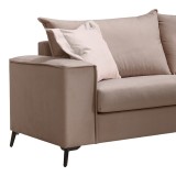 Verona pakoworld divan 3-vendësh pëlhurë moka me jastëkë krem 225x93x100cm