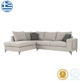 Divan këndi i djathtë Montana pakoworld pëlhurë gri e çelur-jastëkë gri 275x215x93cm