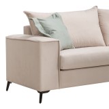 Divan 3-vendësh Verona pakoworld pëlhurë krem me jastëkë mente 225x93x100cm
