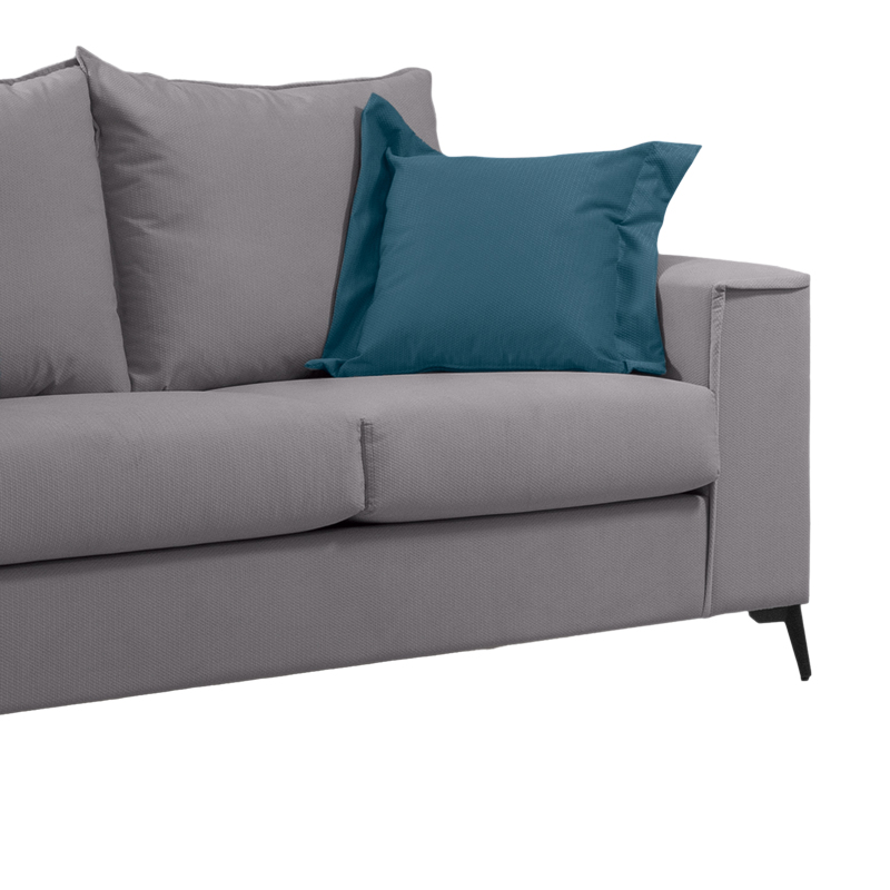 Divan 2-vendësh Verona pakoworld pëlhurë gri e çelur me jastëkë blu 173x93x100cm