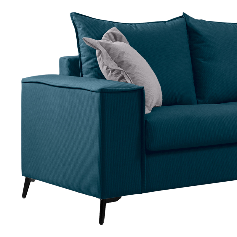 Divan 2-vendësh Verona pakoworld pëlhurë blu me jastëkë gri të çelur 173x93x100cm