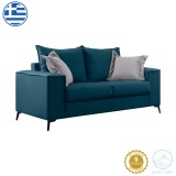 Divan 2-vendësh Verona pakoworld pëlhurë blu me jastëkë gri të çelur 173x93x100cm