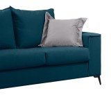 Divan 2-vendësh Verona pakoworld pëlhurë blu me jastëkë gri të çelur 173x93x100cm
